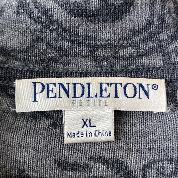 Pendleton Reversible Paisley Gray Cardigan Sweater w Collar - Picture 4 of 11